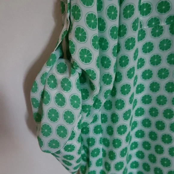 NWOT  Rare Express Green Lime Print  Button-Down Shirt - Picture 4 of 5